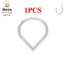 G23 Titanium Heart Earring Hoop 16G CZ Hinged Segment