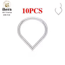 G23 Titanium Heart Earring Hoop 16G CZ Hinged Segment