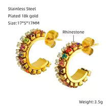 Unique C-Shaped Diamond Earrings for Women