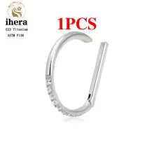 G23 Titanium Heart Earring Hoop 16G CZ Hinged Segment