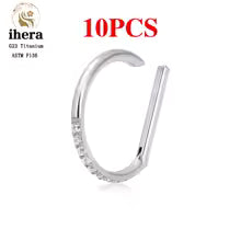 G23 Titanium Heart Earring Hoop 16G CZ Hinged Segment