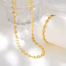 Gold Plated Four Leaf Clover Necklace