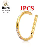 G23 Titanium Heart Earring Hoop 16G CZ Hinged Segment