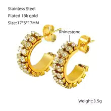 Unique C-Shaped Diamond Earrings for Women