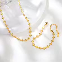 Gold Plated Four Leaf Clover Necklace