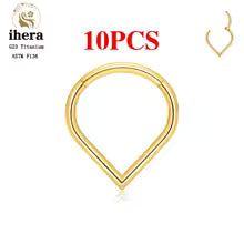 G23 Titanium Heart Earring Hoop 16G CZ Hinged Segment